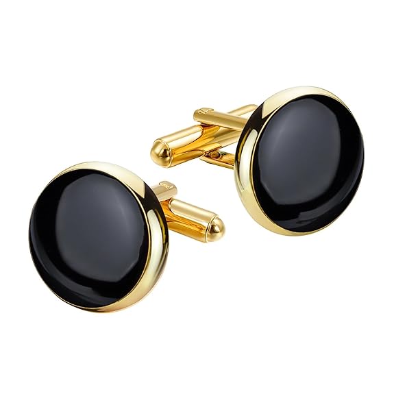 Golden Black Cuff Link Set