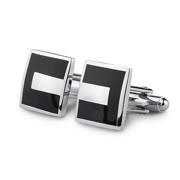 Black Silver Cuff Link Set