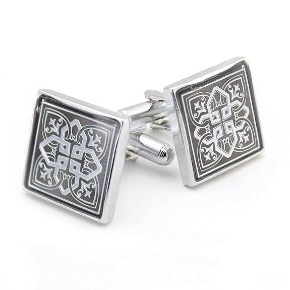 Floral Design Cuff Link Set