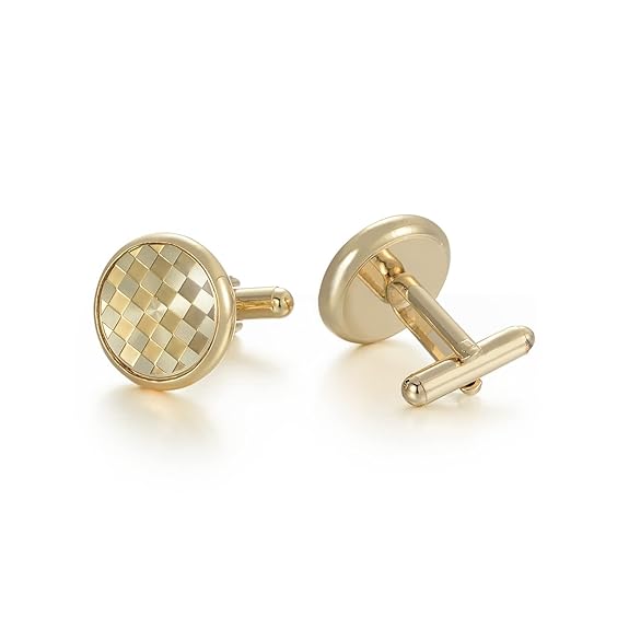 Golden Silver Cuff Link Set