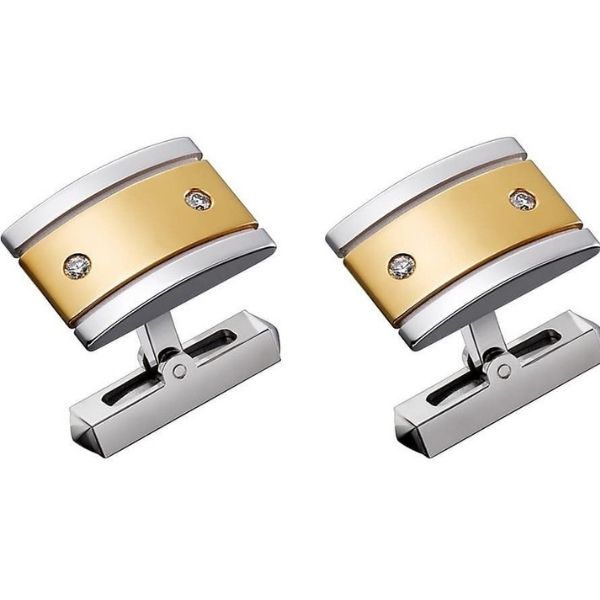 Golden Silver Cuff Link Set