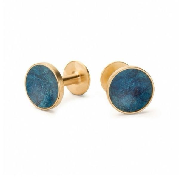 Blue Golden Cuff Link Set
